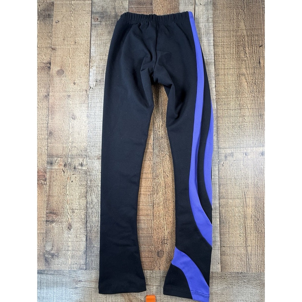 ChloeNoel CS Figure Skating Pants Black Purple Youth Made USA Stretch